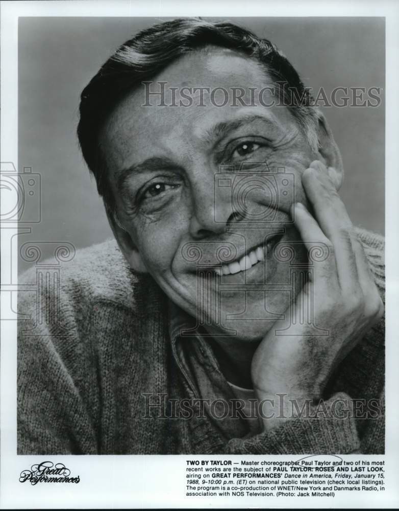 1988 Press Photo Paul Taylor on "Paul Taylor: Roses and Last Look," on PBS.- Historic Images