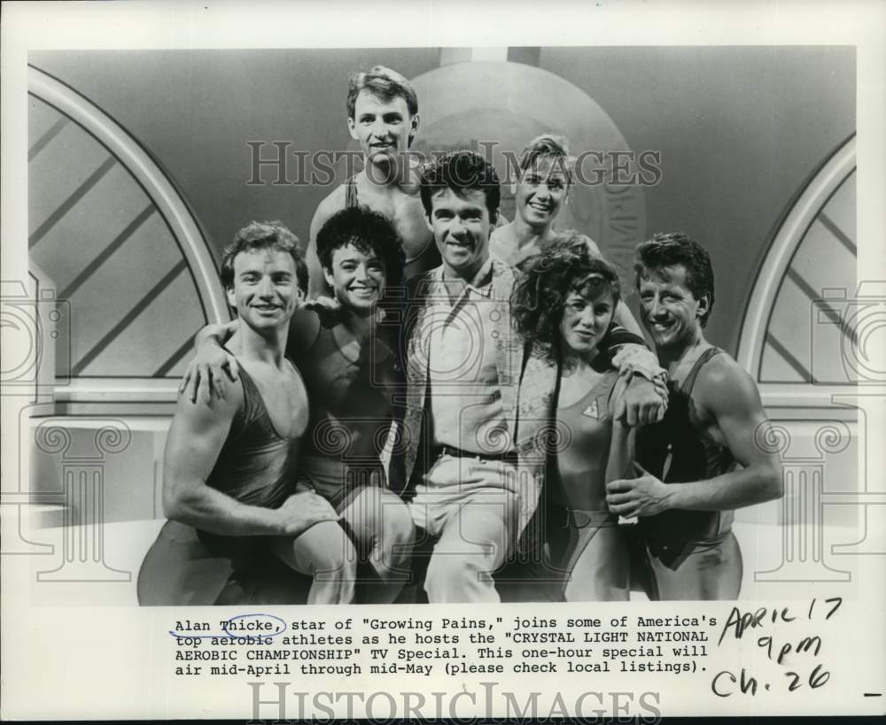 1988 Press Photo Alan Thicke, Host of &quot;National Aerobic Championship&quot;- Historic Images