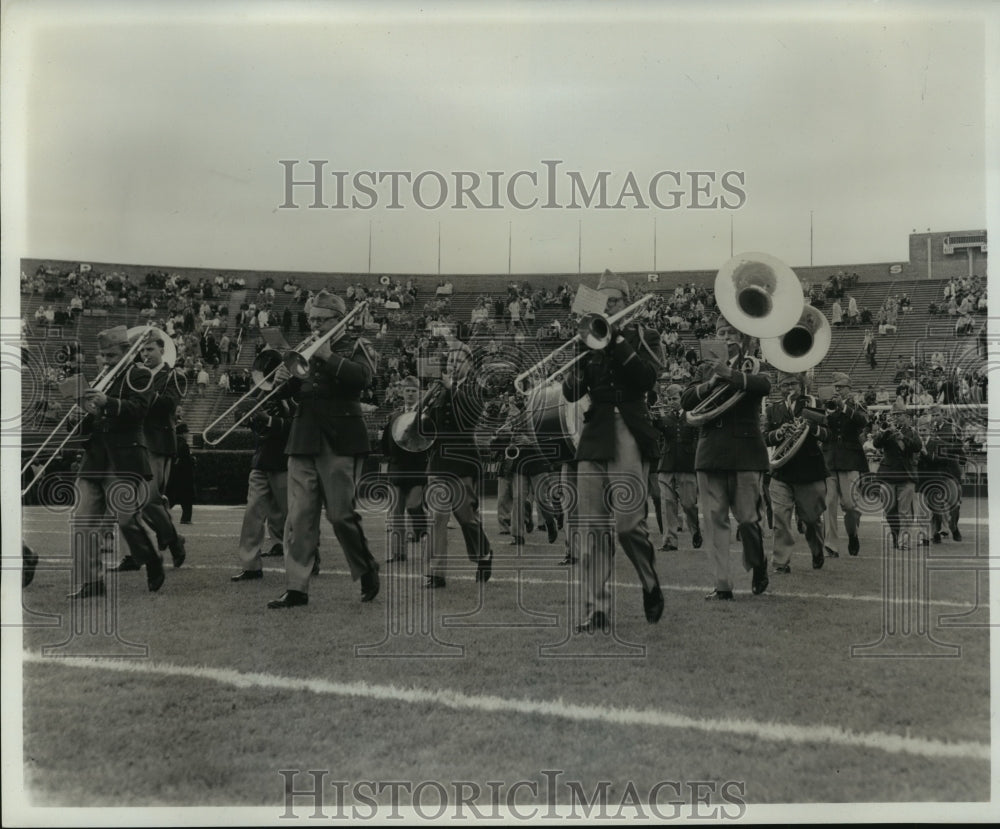 1962 Press Photo Sugar Bowl - American Legion Band performs at halftime.- Historic Images