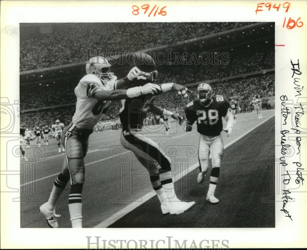 1988 Press Photo New Orleans Saints-Sutton breaks up TD attempt. - nos00500- Historic Images