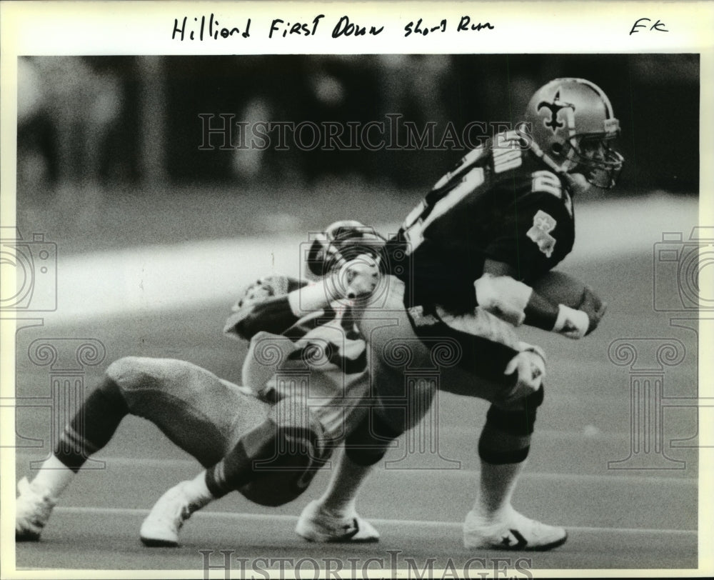  Press Photo New Orleans Saints- Hilliard makes first down on a short gain.- Historic Images