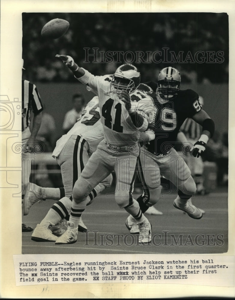 1985 Press Photo New Orleans Saints- Eagles running back Earnest Jackson- Historic Images