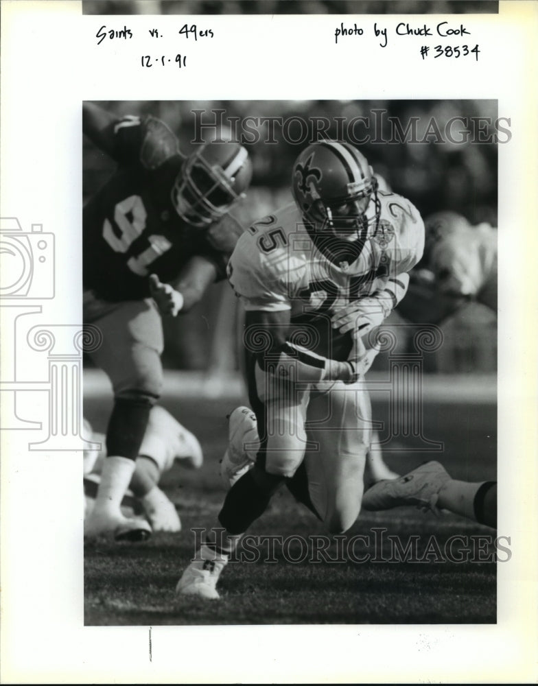 1991 Press Photo New Orleans Saints- Saints vs 49ers - nos01135- Historic Images