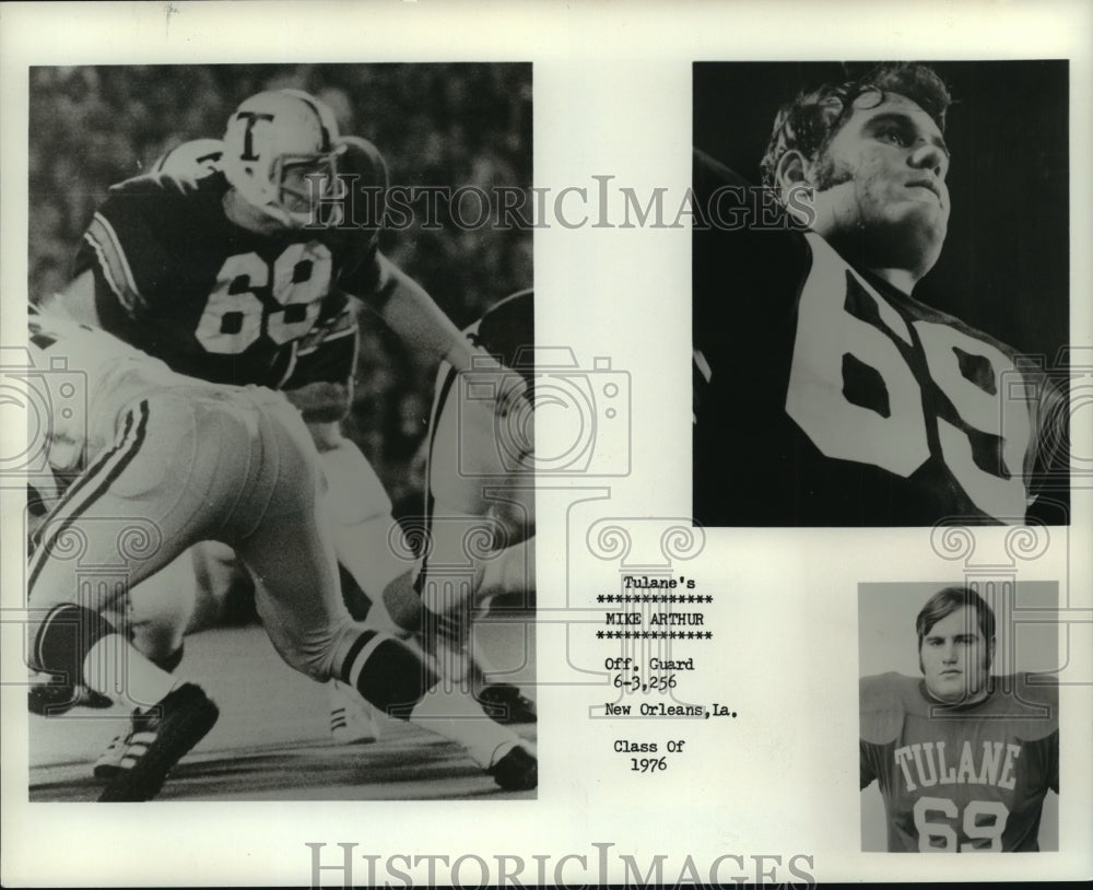 1975 Press Photo Football - Tulane&#39;s Mike Arthur, Offensive guard - nos01470- Historic Images