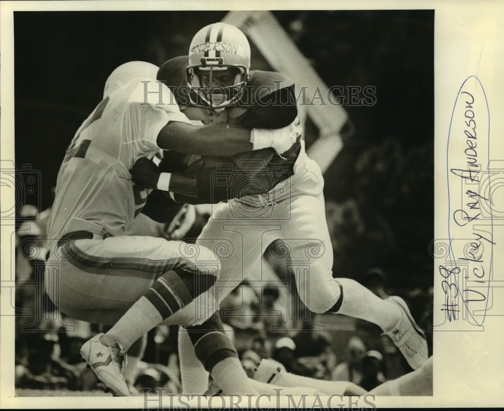 1980 Press Photo Football-Number 38, Rickey Ray Anderson with the ball.- Historic Images