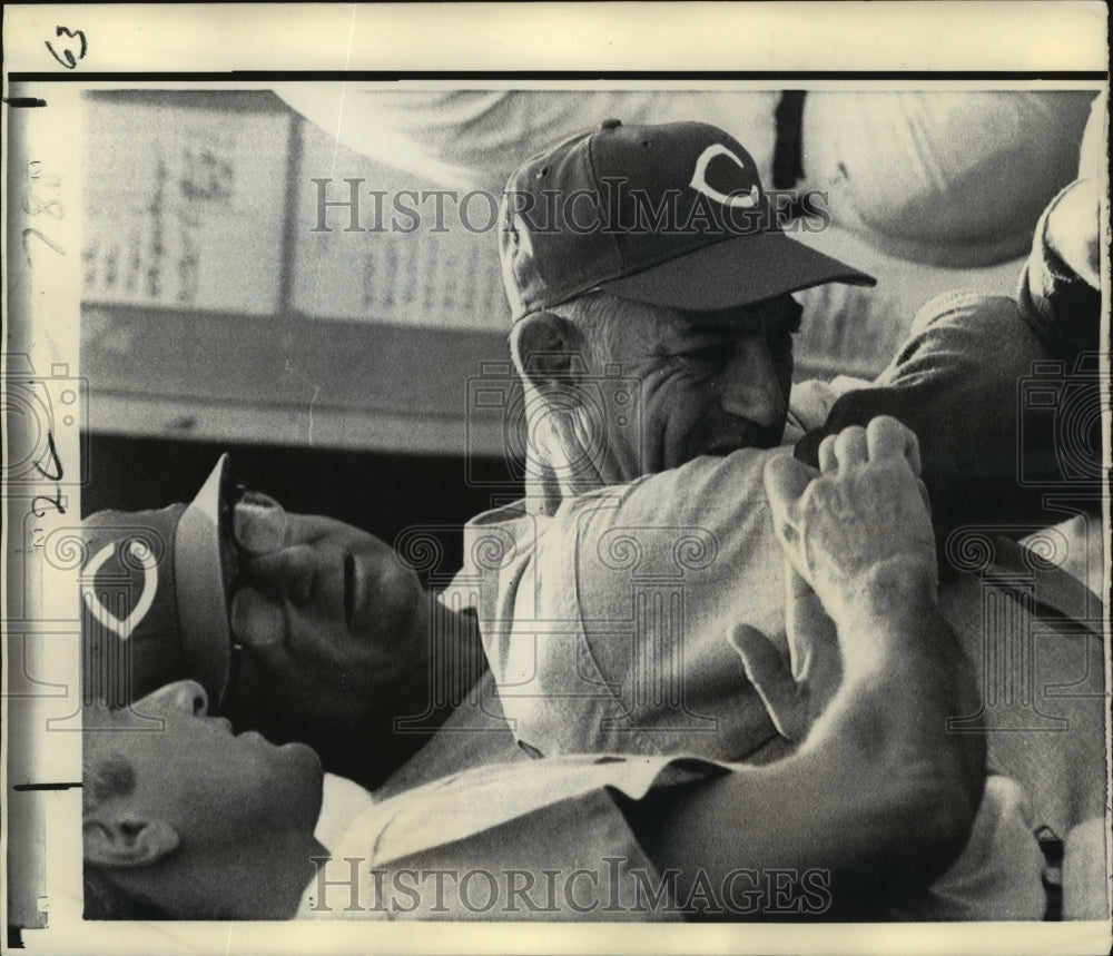 Press Photo Baseball coaches of Cincinnati Red after the team lose to Orioles- Historic Images