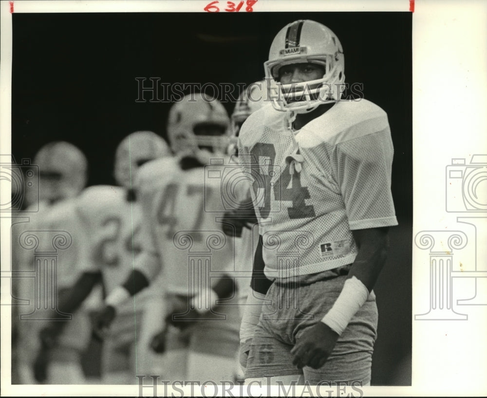 1985 Press Photo Football - Miami TE Willie Smith at Sugar Bowl - nos01918- Historic Images