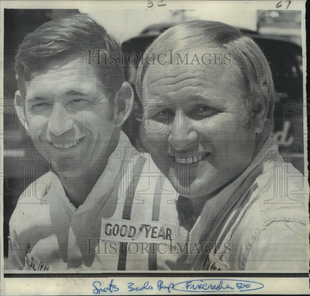 1969 Press Photo Donnie Allsion, Cale Yarborough, Firecracker 400 Race Winners- Historic Images