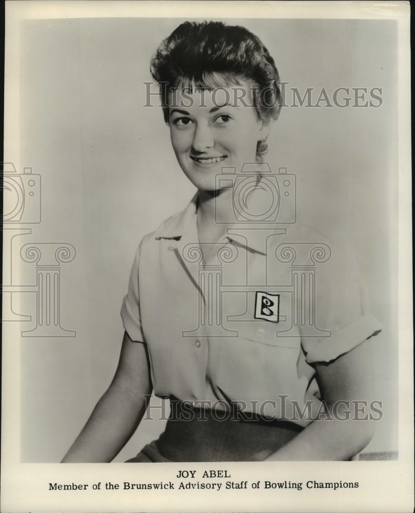 Press Photo Bowling - Joy Abel of Brunswick Advisory Staff of Bowling Champions- Historic Images