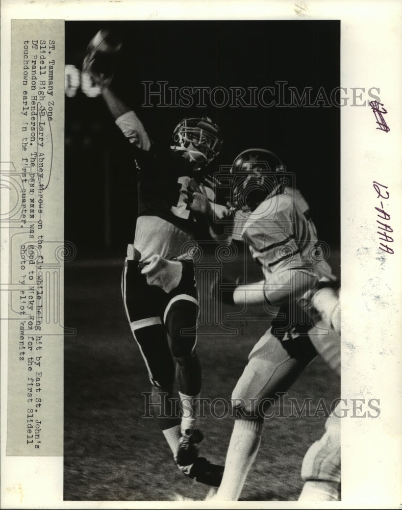 1984 Press Photo Slidell High School vs. East St. John&#39;s Football Game- Historic Images