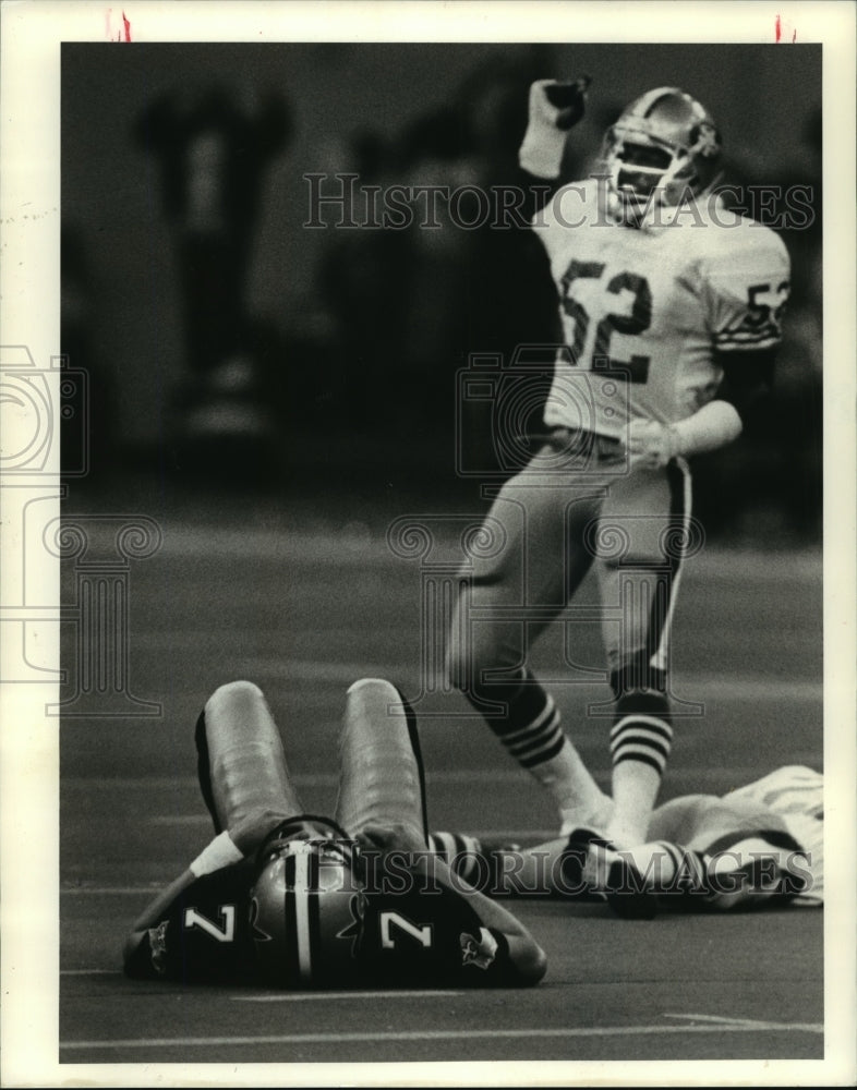1987 Press Photo Morten Andersen, Saints Football Player at Game - nos02457- Historic Images