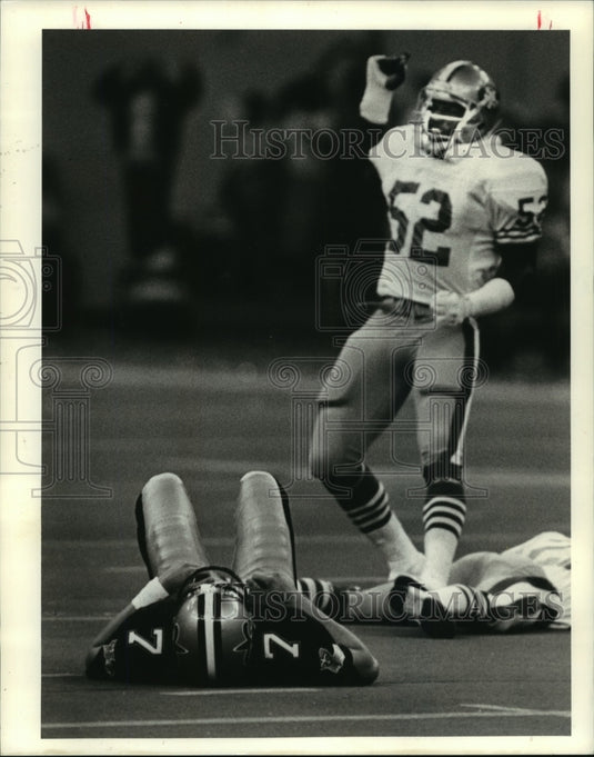 1987 Press Photo Morten Andersen, Saints Football Player at Game - nos02457- Historic Images