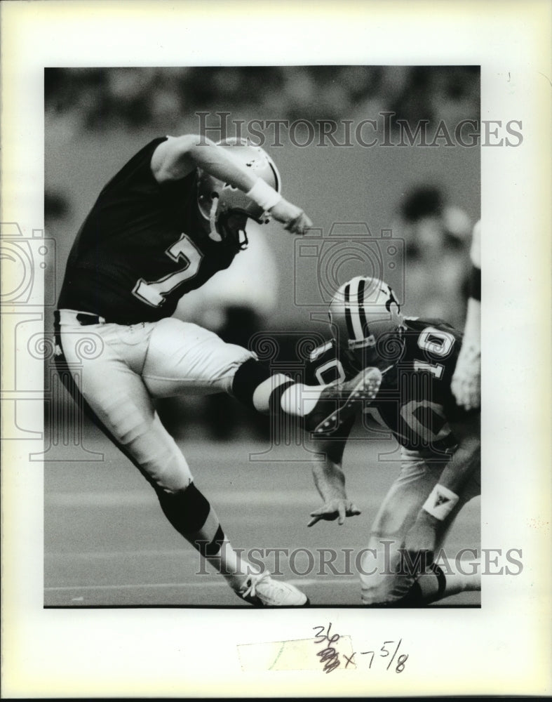 1988 Press Photo Morton Andersen, Saints Football Kicker at Tampa Game- Historic Images