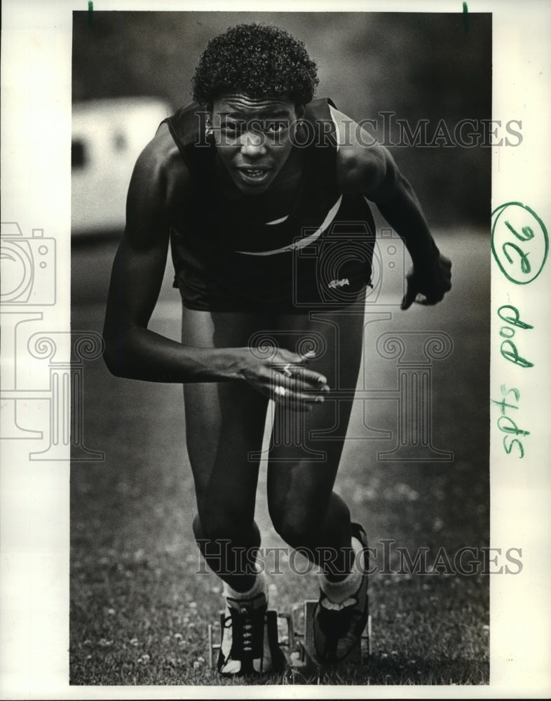 1985 Press Photo Zina Age, South University at New Orleans Track Runner- Historic Images