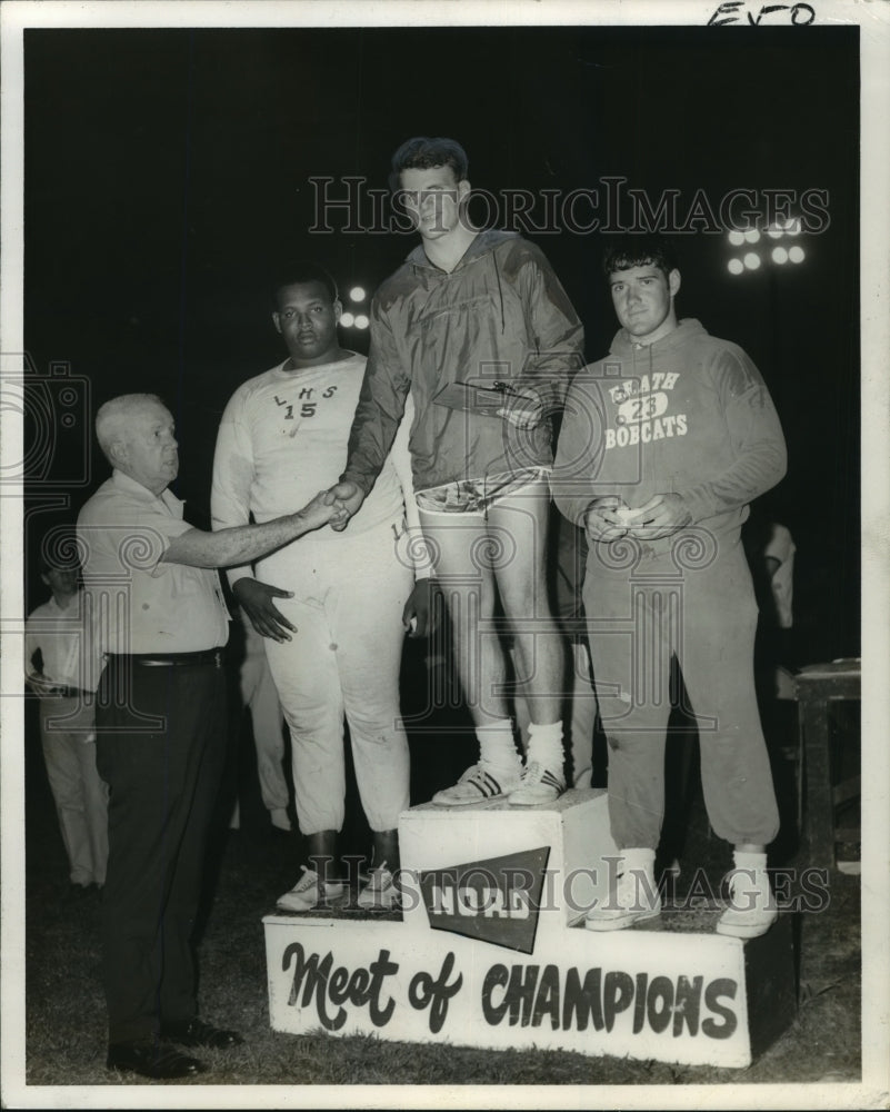 1969 Press Photo Ken Addy, Winning Discus Thrower at NORD Meet of Champions- Historic Images