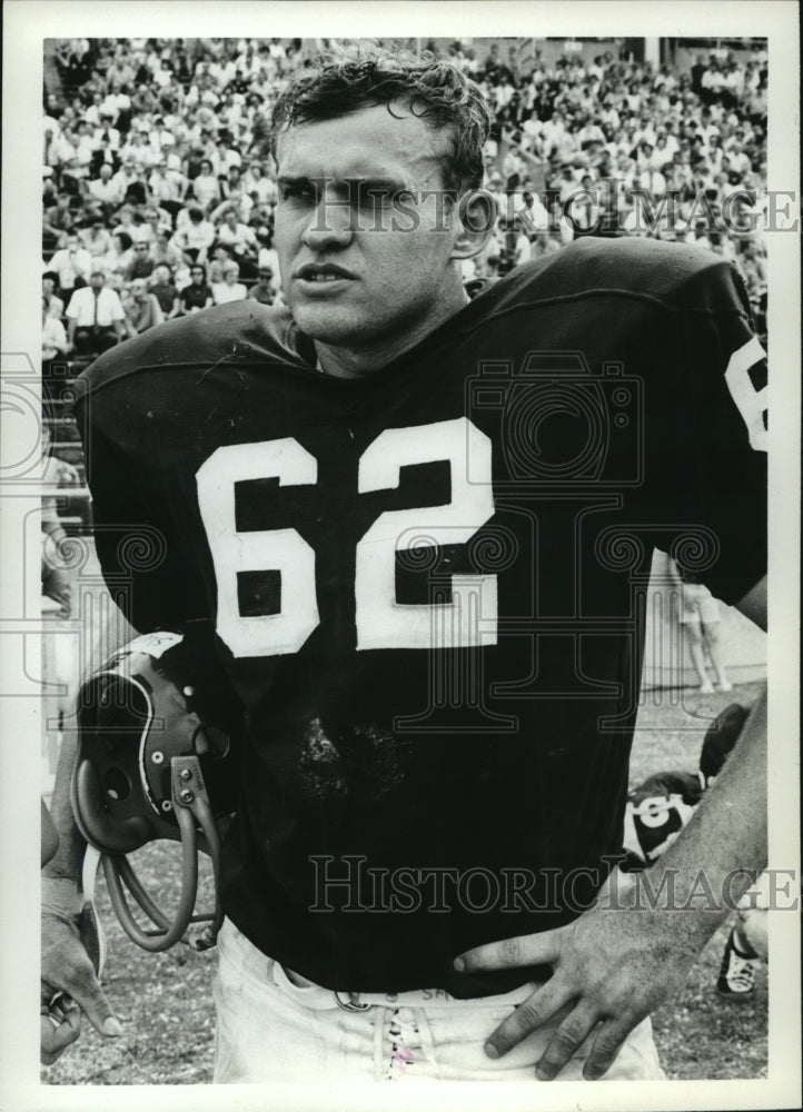 1968 Press Photo Larry Adams, Texas Christian University Football Player at Game- Historic Images