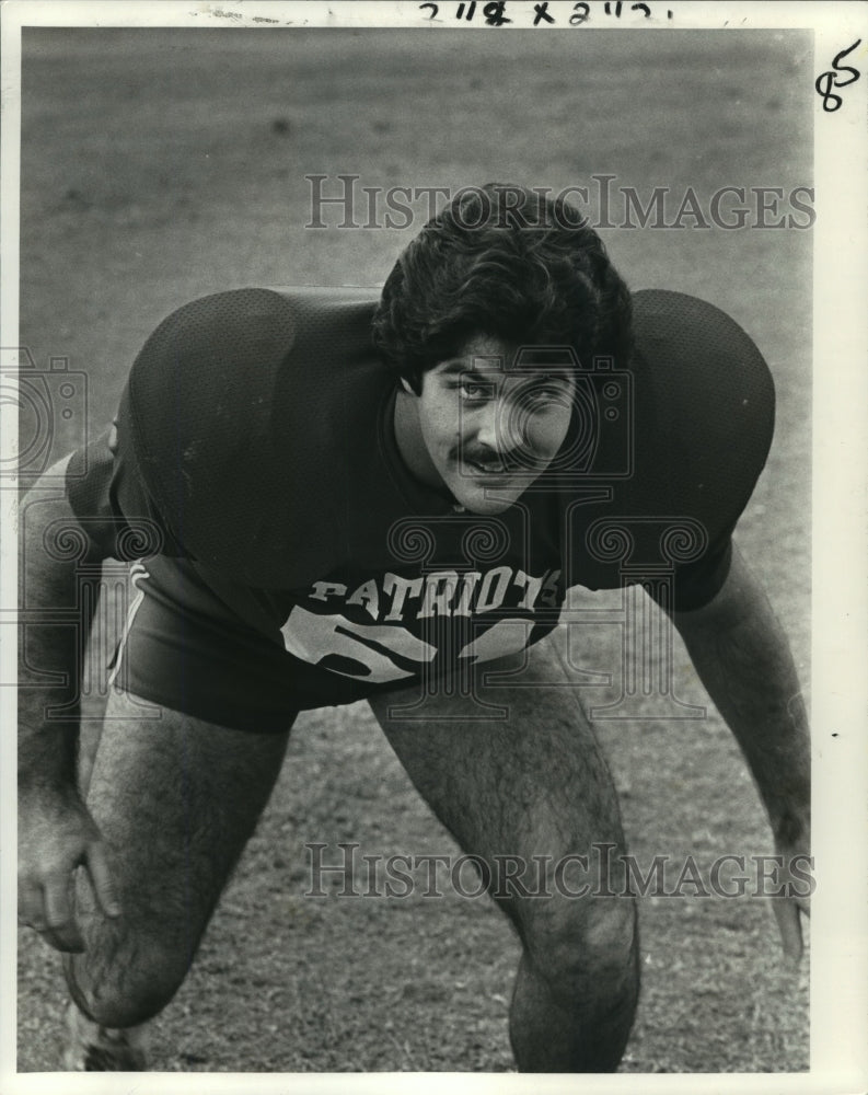 1980 Press Photo Brian Bagley, Patriots Football Player - nos02534- Historic Images