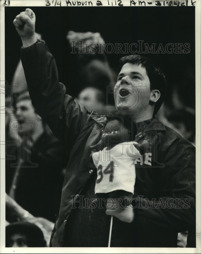 1984 Press Photo Trey Granger, Auburn Alabama Football Fan at Super Bowl- Historic Images