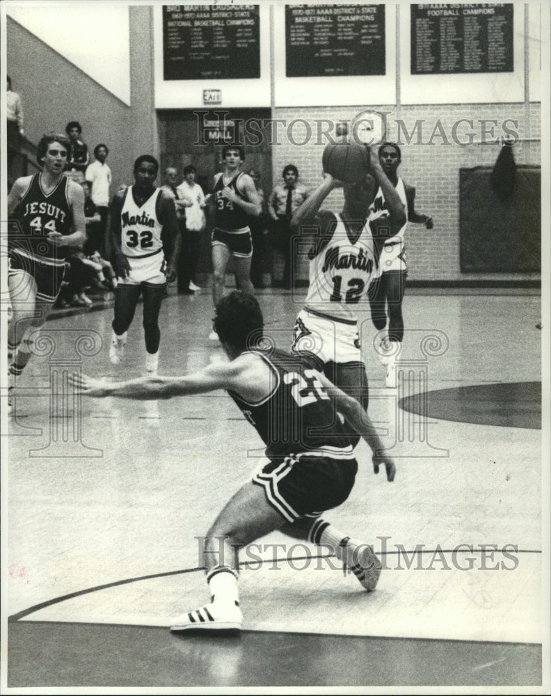 1980 Press Photo Anthony Arnolie, Brother Martin&#39;s Crusaders Basketball Player- Historic Images