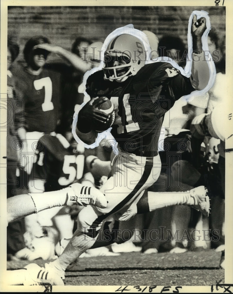 1979 Press Photo Lamott Atkins, Cardinals Football Player at Game - nos02593- Historic Images