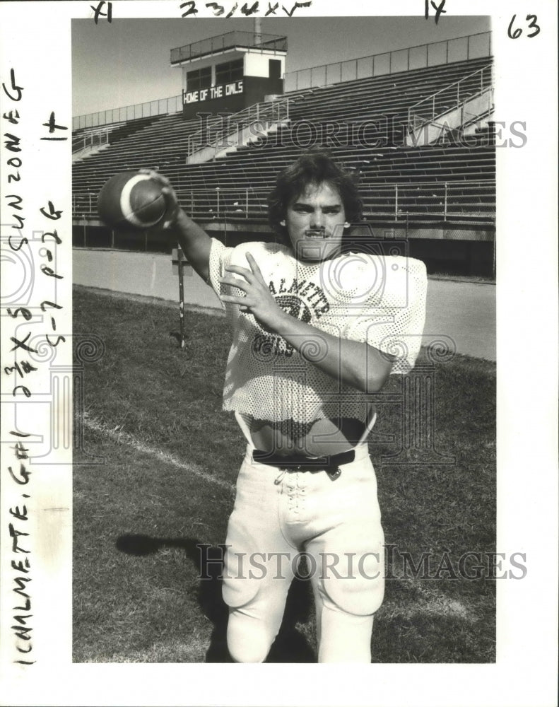 1980 Press Photo Football - Chalmette High School Player Casey Beal, Quarterback- Historic Images