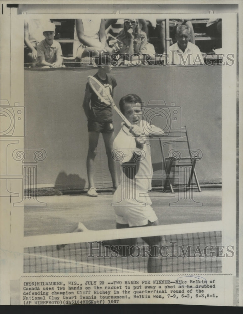 1967 Press Photo Tennis Player Mike Belkins Wins National Clay Court Tournament- Historic Images