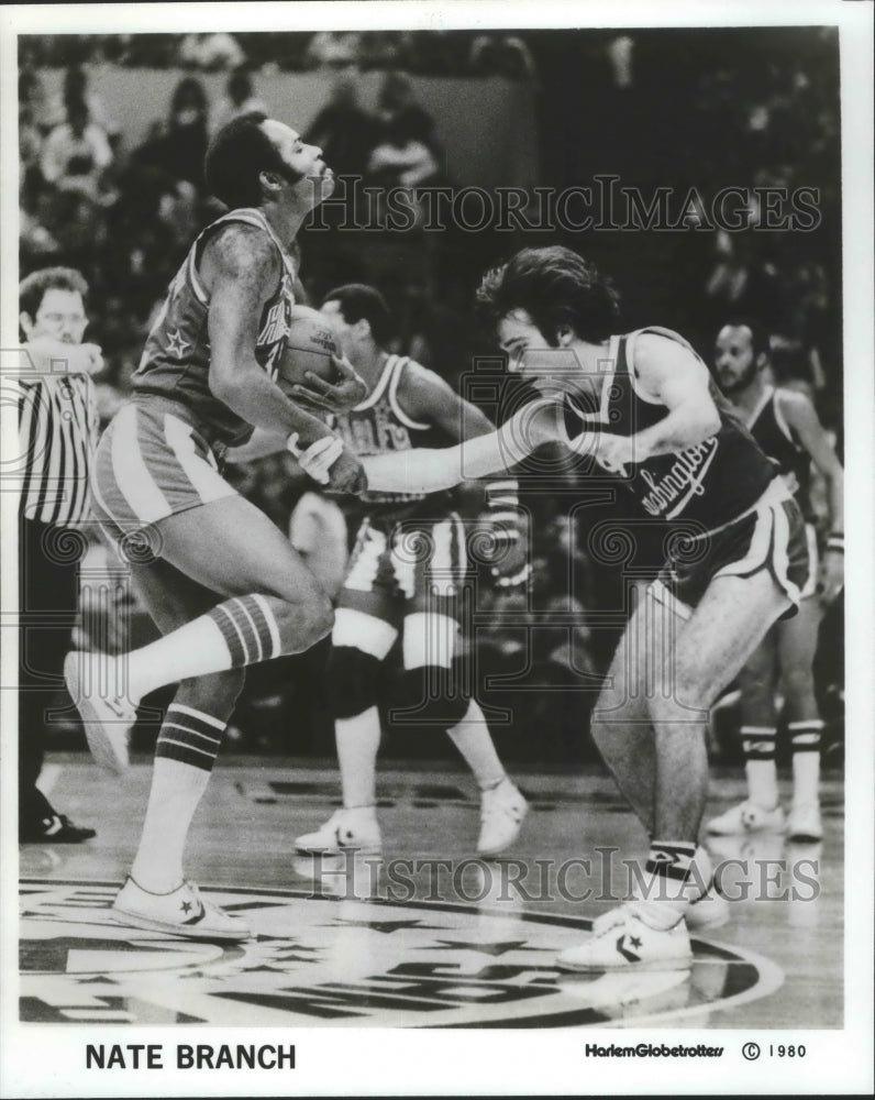 1980 Press Photo Harlem Globetrotters Nate Branch in Action - nos03052- Historic Images