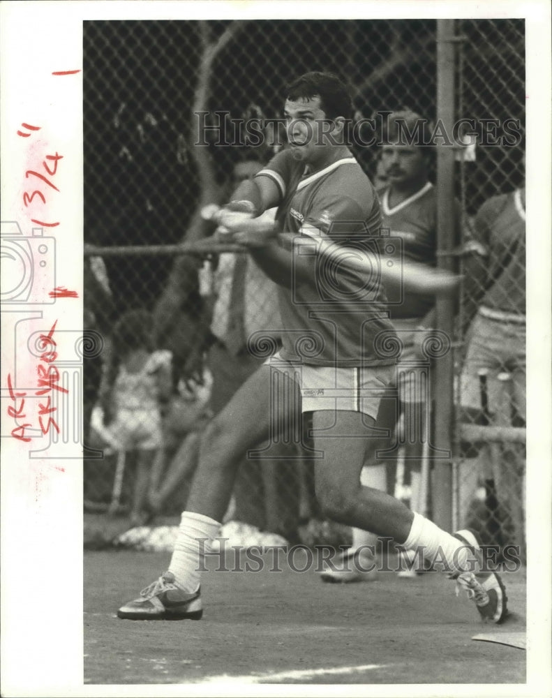1986 Press Photo Baseball Championship Action with Darryl Palermo of Kentwood- Historic Images