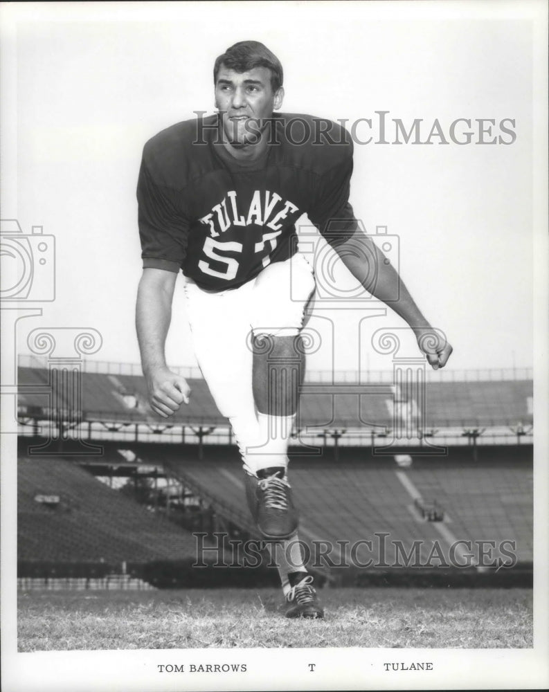 1967 Press Photo Football - Tom Barrow of Tulane - nos03108- Historic Images