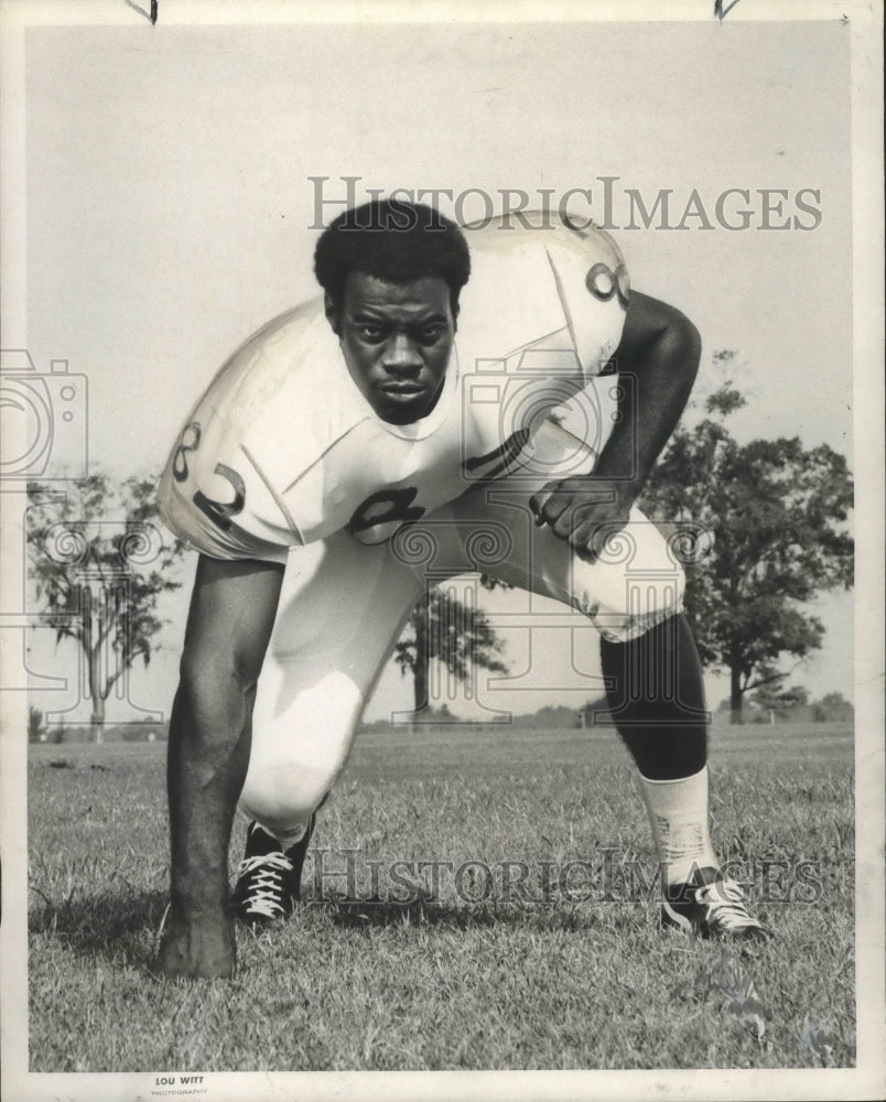 1969 Press Photo Football - Rodrigo Barnes, Star Rice Defender - nos03142- Historic Images