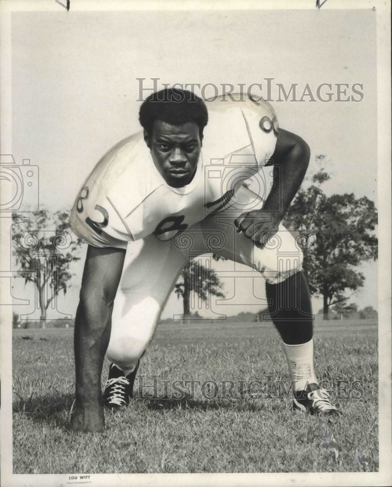 1969 Press Photo Football - Rodrigo Barnes, Star Rice Defender - nos03142- Historic Images