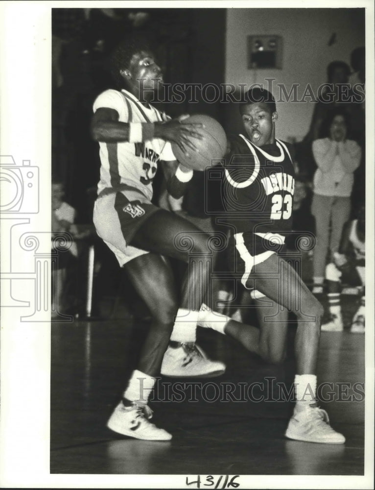 1986 Press Photo Basketball Action Between East Jefferson and Bonnabel- Historic Images