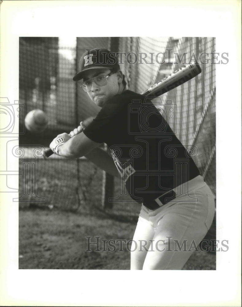 1992 Press Photo Baseball - Brian Baiamonte at the Plate for Hannan - nos03278- Historic Images