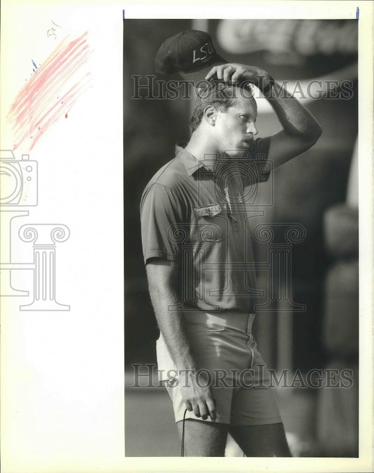 1989 Press Photo LSU Football Mike Archer During Practice - nos03365- Historic Images
