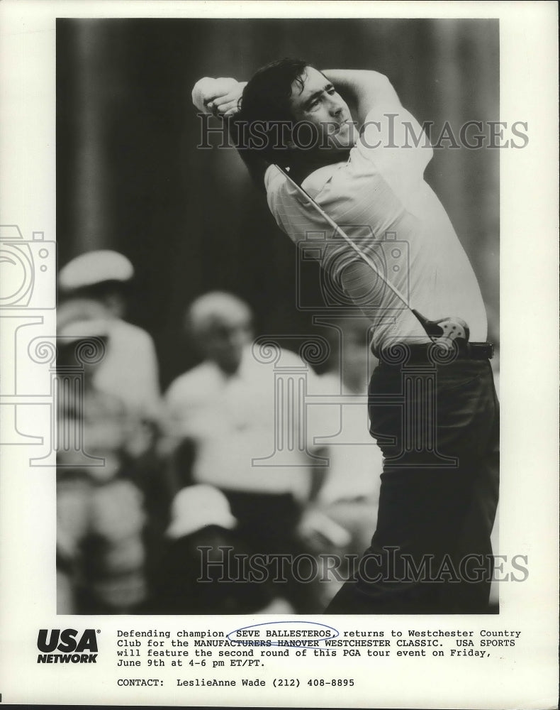 1989 Press Photo Champion Golfer Seve Ballesteros at Westchester Country Club- Historic Images