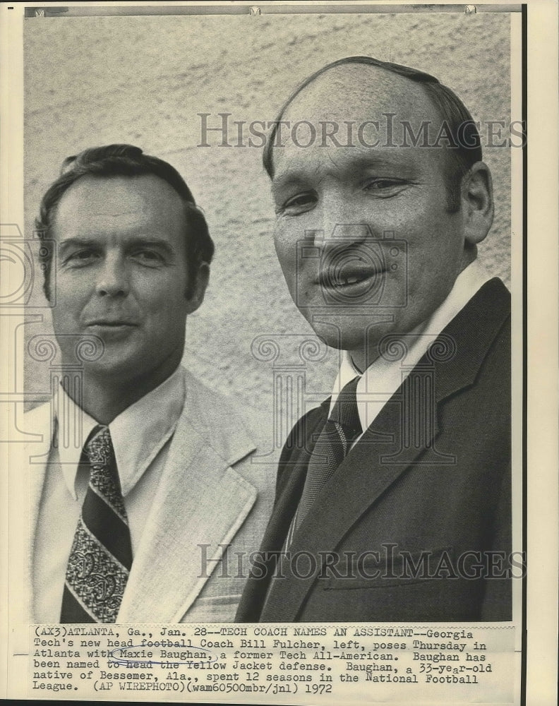 1972 Press Photo Bill Fulcher, Georgia Tech Head Football Coach in Atlanta- Historic Images