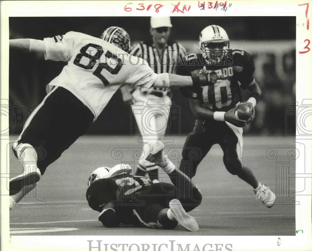 1988 Press Photo Orlando Beene, Haynesville Football Quarterback at Game- Historic Images