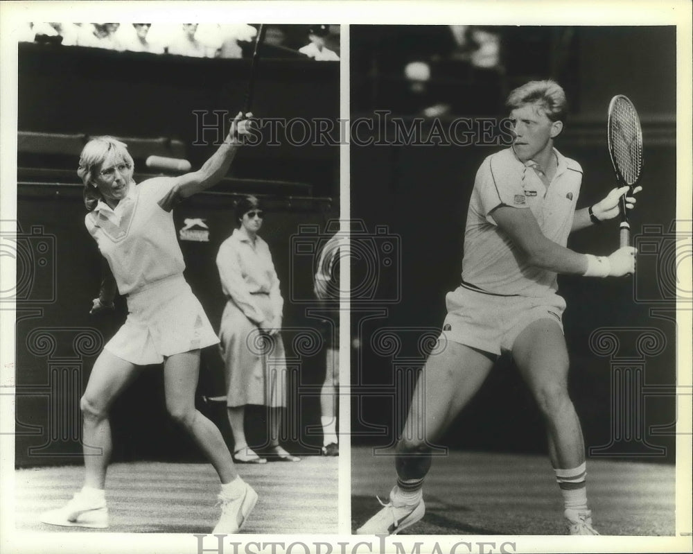 1987 Press Photo Martina Navratilova and Boris Becker, Tennis Champions- Historic Images