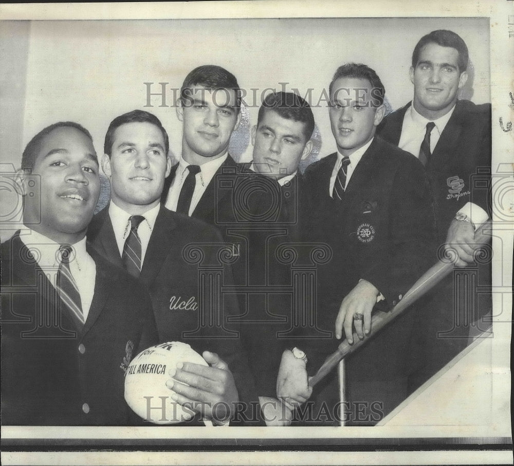 1967 Press Photo Gary Beban with Other Football Writers All-American Team- Historic Images