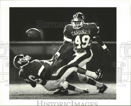 1990 Press Photo Football - Belle Chase's Barry Bartholomew & Warren Lindsey- Historic Images