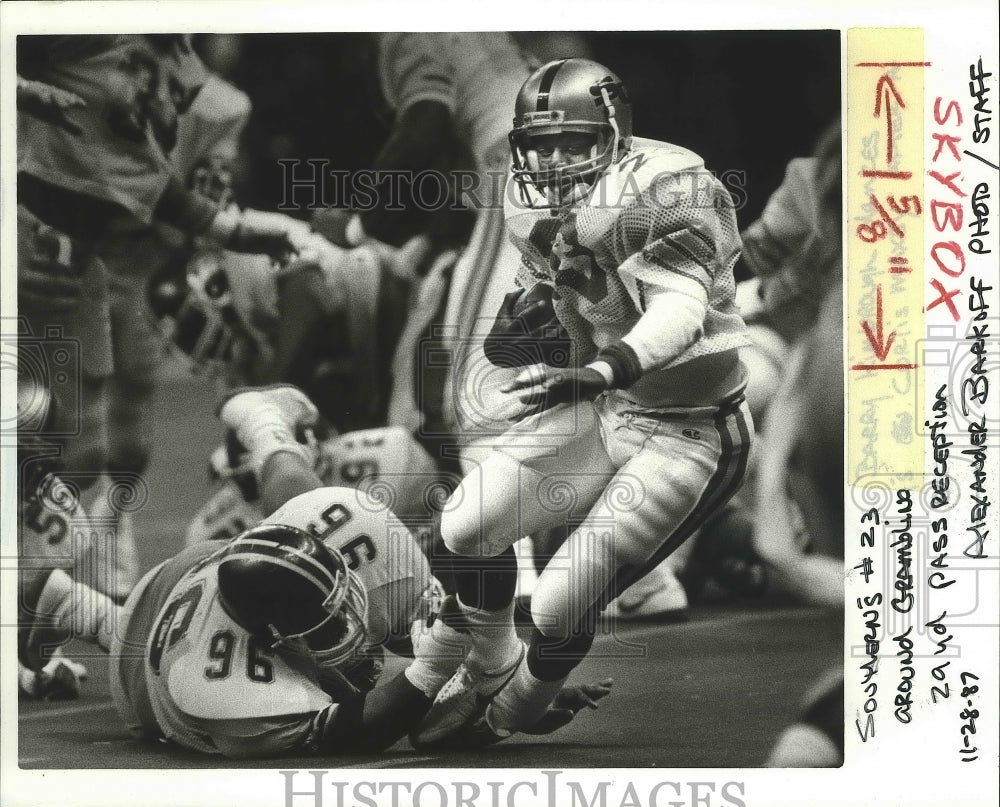 1987 Press Photo Football - Bayou Classic With Southern and Grambling in Action- Historic Images