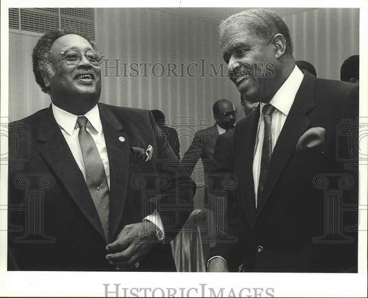 1987 Press Photo Bayou Classic Football es Marino Casem & Eddie Robinson- Historic Images
