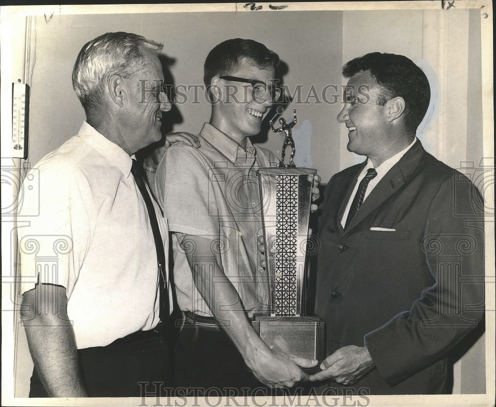 Press Photo Roy Bartlett, Tennis Player with Trophy - nos04313- Historic Images