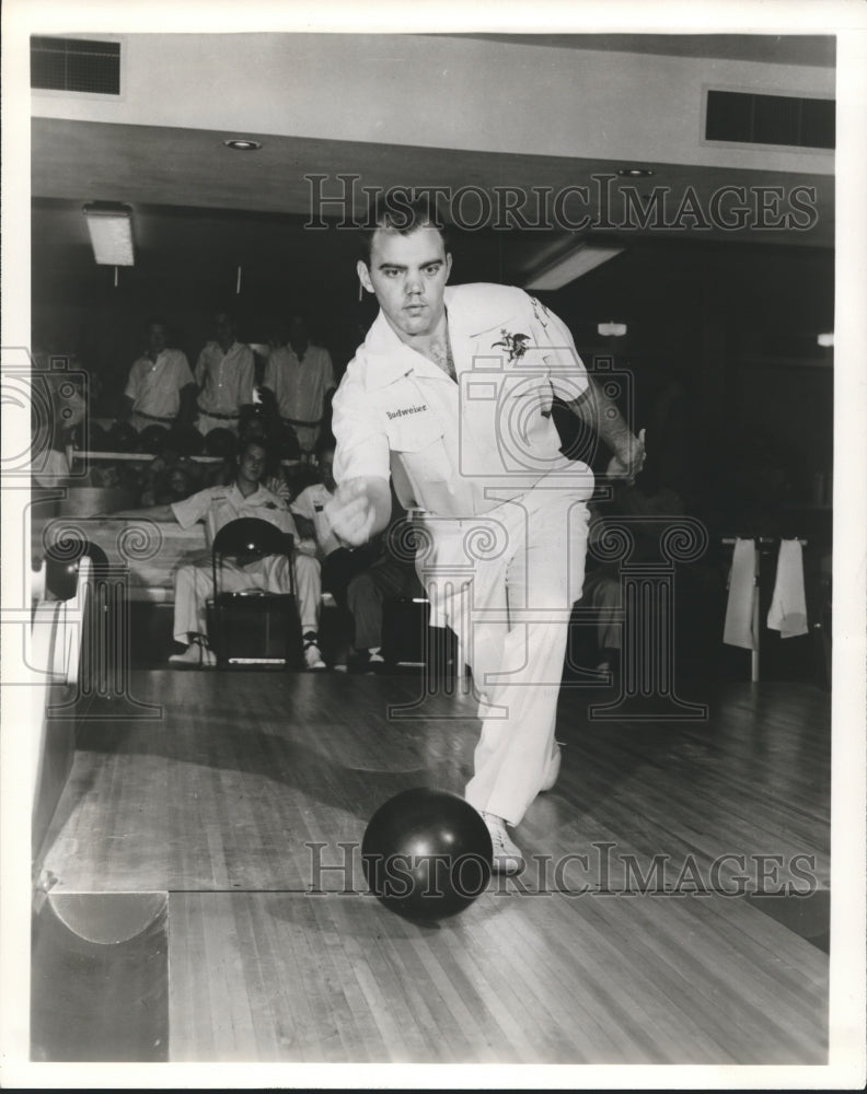 Press Photo Bowling - Ray Bluth takes secon place in All-Stars and sets record- Historic Images