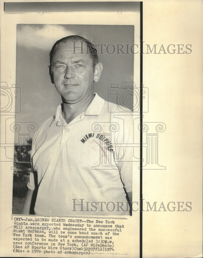 1970 Press Photo New York Giants Team Possible New Bill Arnsparger- Historic Images