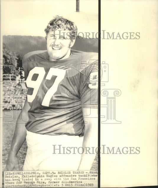 1969 Press Photo Philadelphia Eagles Randy Beisler Traded to San Francisco 49ers- Historic Images