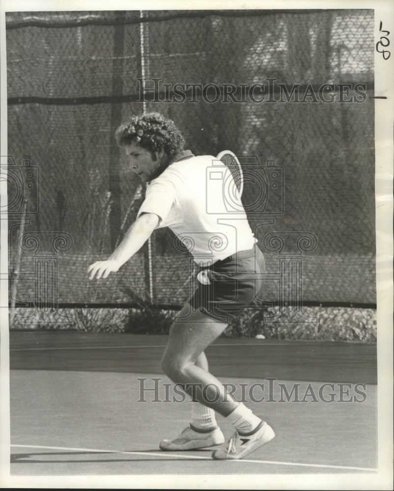 1976 Press Photo Tulane University Tennis Player Marc Bernstein during Match- Historic Images