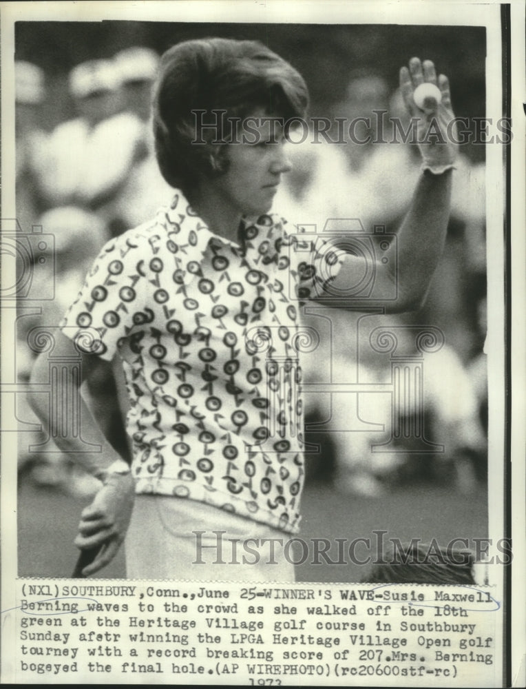 1973 Press Photo Golfer Susie Maxwell Berning at Heritage Village Golf Course- Historic Images