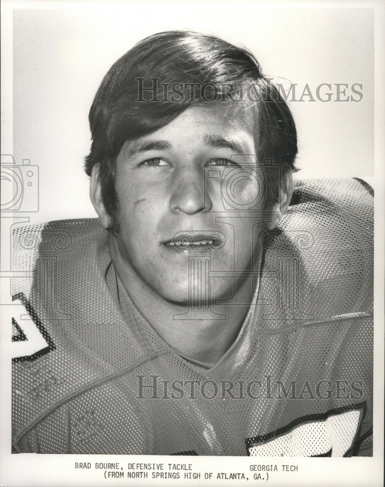 1971 Press Photo Brad Bourne, Football Defensive Tackle at Georgia Tech- Historic Images