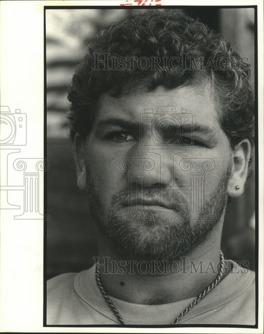 1984 Press Photo Boxer Kenny 'Bang Bang' Bogner at World's Fair Italian Village- Historic Images